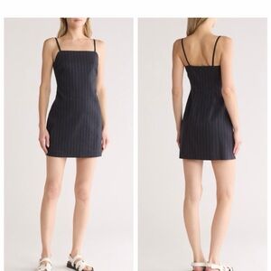 Theory Black Striped Mini Dress